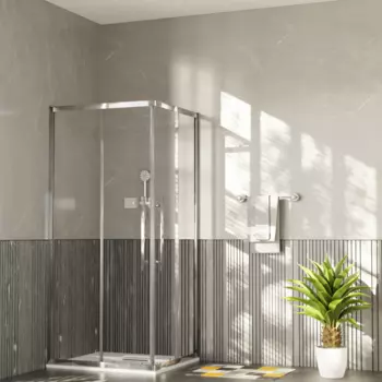 Душевой уголок Esbano ESOG-80D1-110D2-C 80х110х195 см, профиль хром, стекло прозрачное