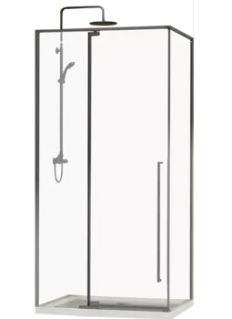 Душевой уголок Esbano ESOGA108PSGM 80х100х195 см, профиль оружейная сталь, стекло прозрачное