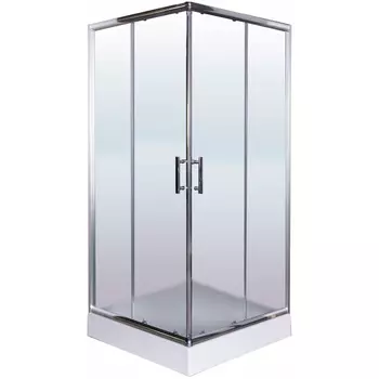 Душевой уголок Esbano ESR-8034 100х100х200 стекло рифленое, профиль хром