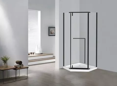 Душевой уголок Esbano Surf ESS-100PR-B 100х100 без поддона, стекло прозрачное, профиль черный