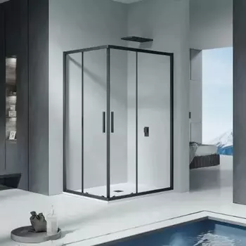 Душевой уголок Good Door Cofe CR-120-90-C-B черный профиль