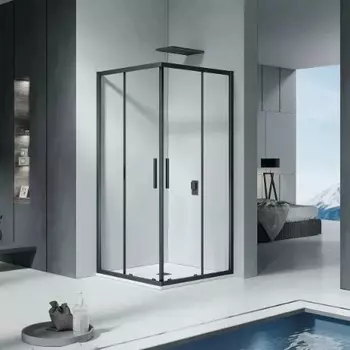 Душевой уголок Good Door Cofe CR-90-C-B черный профиль