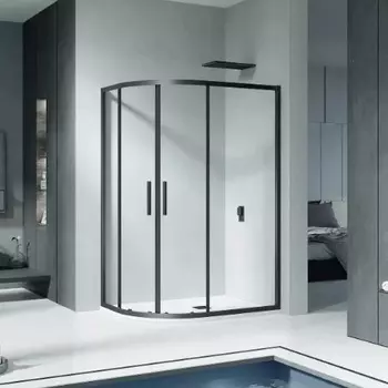 Душевой уголок Good Door Cofe R-120-C-B черный профиль