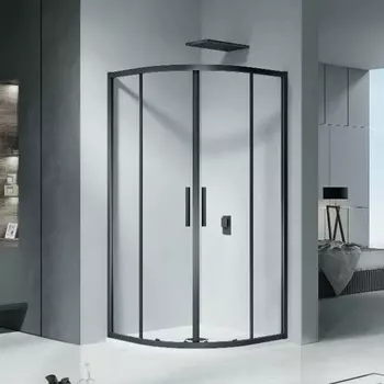 Душевой уголок Good Door Cofe R-80-C-B черный профиль