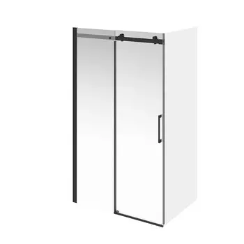 Душевой уголок Kerama Marazzi CRISTALLO 120х100х210 см, профиль черный матовый, стекло прозрачное