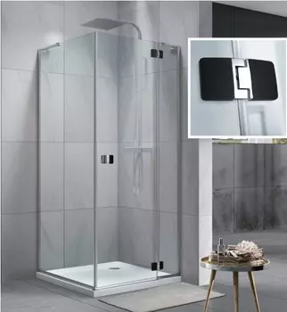 Душевой уголок Koller Pool Neon N90KCB 90x90 стекло прозрачное Calk Free профиль хром/черный