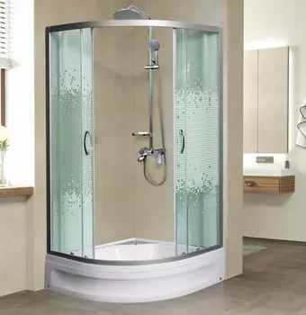 Душевой уголок Мономах ДУ 70/180 МЗ без поддона, стекло с узором, профиль хром