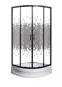 Душевой уголок Мономах ДУ 90/180 МЗ BL без поддона, стекло с узором, профиль черный