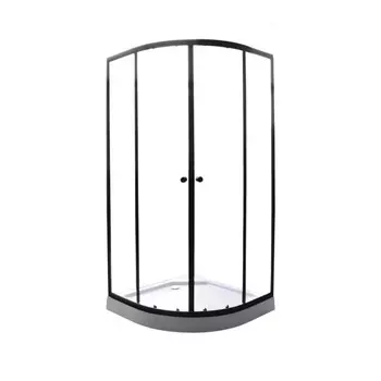 Душевой уголок Parly ZE911B 90х90 с поддоном, профиль черный, стекло прозрачное