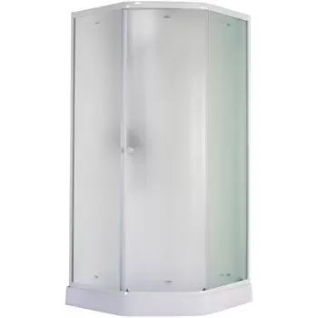 Душевой уголок Parly ZEP91F 90х90 стекло матовое, профиль белый, с поддоном
