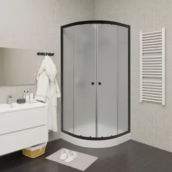 Душевой уголок Parly ZF81B 80х80 с поддоном, профиль черный, стекло матовое