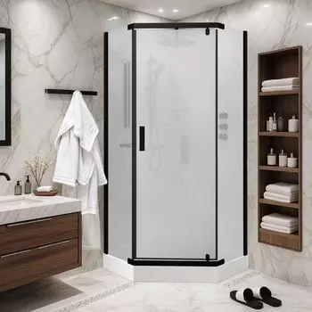 Душевой уголок Parly ZPE911FB 90х90 с поддоном, профиль черный, стекло матовое