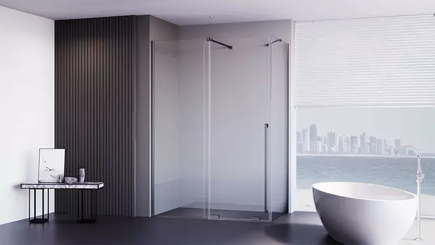 Душевой уголок Premium Trento PTC-SP-50GR 150x100x200 см, профиль брашированный графит, стекло прозрачное