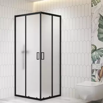 Душевой уголок RGW CL-36B 90х90х195 см, стекло рифленое, профиль черный
