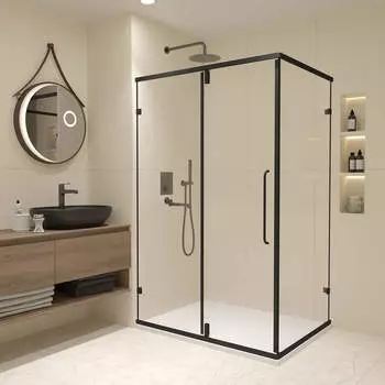 Душевой уголок RGW Classic CL-046B 100х80 профиль черный, стекло прозрачное