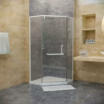 Душевой уголок RGW Hotel HO-084W 100x100x195 профиль белый, стекло прозрачное