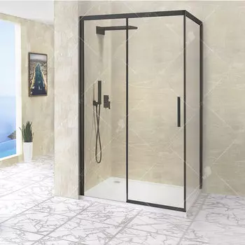 Душевой уголок RGW Leipzig LE-41B 100х90 профиль черный, стекло прозрачное