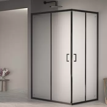 Душевой уголок RGW Passage PA-040B 80x120 см, профиль черный, стекло матовое-сатинат
