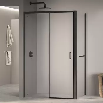 Душевой уголок RGW Passage PA-177-1B (RGW PA-017B+Z-060-2B) 130x80 профиль черный, стекло прозрачное