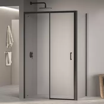 Душевой уголок RGW Passage PA-177B (PA-017B+Z-050-2B) 150x70 профиль черный, стекло прозрачное