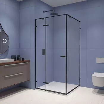 Душевой уголок RGW Stilvoll SV-030B 100x100 см профиль черный, стекло прозрачное