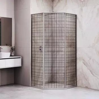 Душевой уголок RGW SV-82 "L" 80х120х200 см, профиль хром, стекло черная вуаль