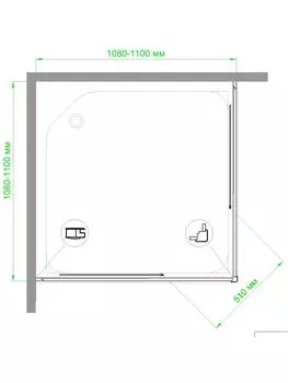 Душевой уголок Royal Bath HPD 110х110 матовый