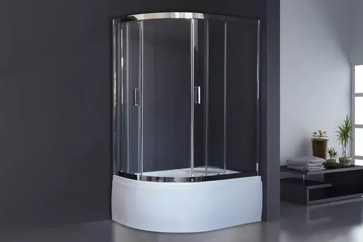 Душевой уголок Royal Bath RB 8120BK-T-CH (прозрачное) правый