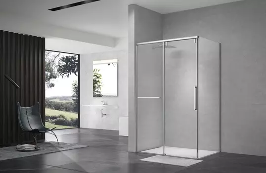 Душевой уголок Terminus Альба 02 120х90 профиль хром, стекло прозрачное