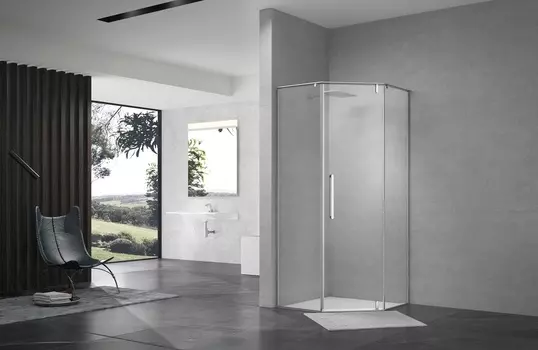 Душевой уголок Terminus Альба 04 100х100 профиль хром, стекло прозрачное