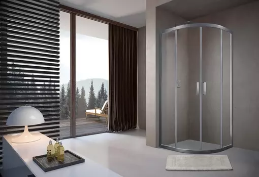 Душевой уголок Terminus Соренто 06 100х100 профиль хром, стекло прозрачное