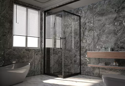 Душевой уголок Veconi Premium Trento PTC-20B 120x90x200 см, профиль черный матовый, стекло прозрачное