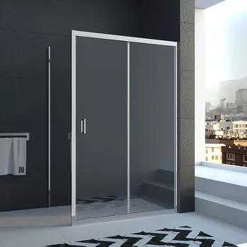 Душевой уголок Veconi Rovigo RV-040 100x90x185 см, профиль xром, стекло прозрачное