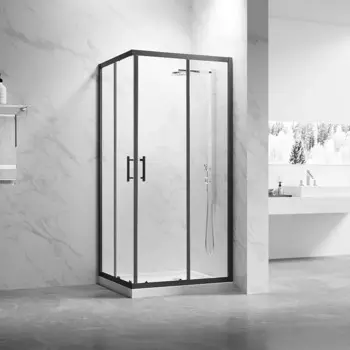 Душевой уголок Veconi Rovigo RV-27B 120х80 профиль черный, стекло прозрачное