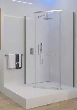 Душевой уголок Veconi Rovigo RV-36 90x90 профиль хром, стекло прозрачное