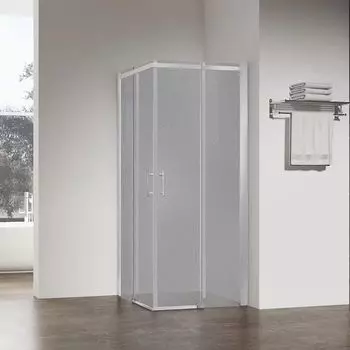 Душевой уголок Veconi Rovigo RV-50CH-L Pear 110х90 профиль хром, стекло рифленое