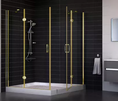 Душевой уголок Vegas Glass AFA 0110 09 01 профиль золото, стекло прозрачное
