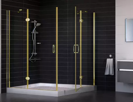 Душевой уголок Vegas Glass AFA 0120 09 01 профиль золото, стекло прозрачное