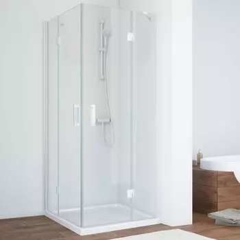 Душевой уголок Vegas Glass AFA 80 01 01 профиль белый, стекло прозрачное
