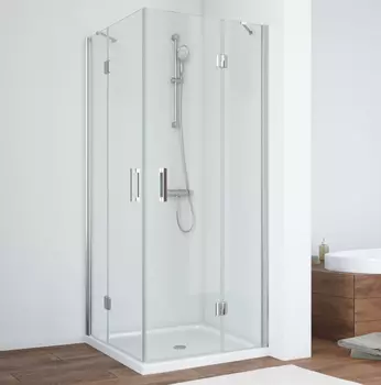 Душевой уголок Vegas Glass AFA 80 08 01 профиль глянцевый хром, стекло прозрачное