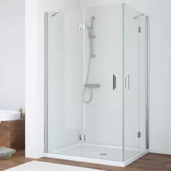 Душевой уголок Vegas Glass AFA-F 110*80 08 01 L профиль глянцевый хром, стекло прозрачное