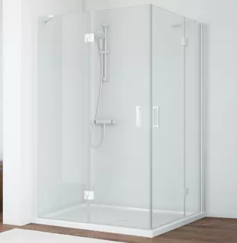 Душевой уголок Vegas Glass AFA-F 120*110 01 01 L профиль белый, стекло прозрачное