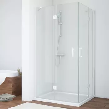 Душевой уголок Vegas Glass AFA-F 90*80 01 01 L профиль белый, стекло прозрачное