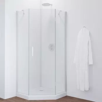 Душевой уголок Vegas Glass AFA-Pen 0090 01 01 R профиль белый, стекло прозрачное