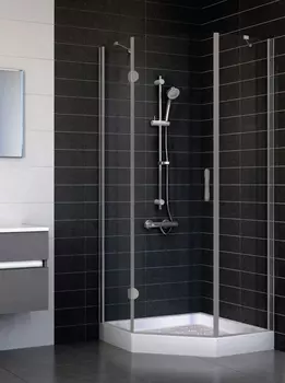 Душевой уголок Vegas Glass AFA-Pen 0090 07 01 L профиль матовый хром, стекло прозрачное