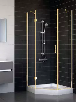 Душевой уголок Vegas Glass AFA-Pen 0090 09 01 L профиль золото, стекло прозрачное