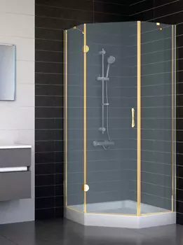 Душевой уголок Vegas Glass AFA-Pen 0090 09 10 L профиль золото, стекло сатин
