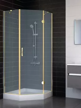 Душевой уголок Vegas Glass AFA-Pen 0090 09 10 R профиль золото, стекло сатин