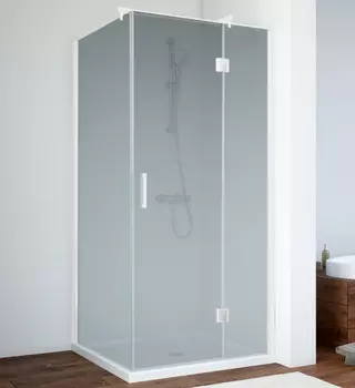 Душевой уголок Vegas Glass AFP-Fis 0080 01 10 R профиль белый, стекло сатин