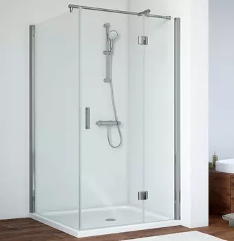 Душевой уголок Vegas Glass AFP-Fis 0110 08 01 R профиль глянцевый хром, стекло прозрачное